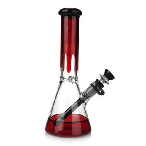 10 Inch 9mm Beaker Glass Bong Color Red
