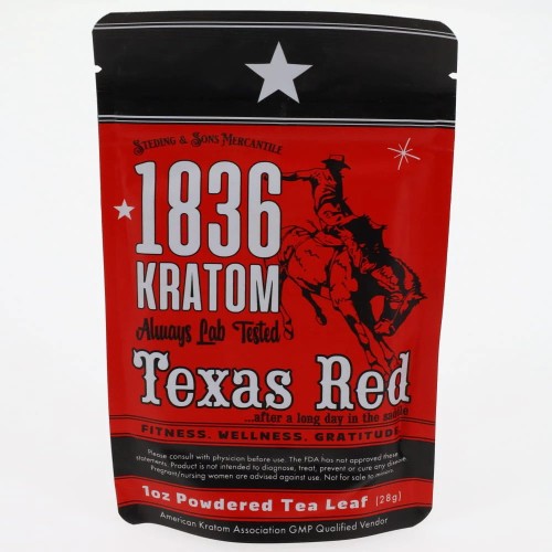 1836 Kratom 1oz Bag Powdered leaf Texas Red