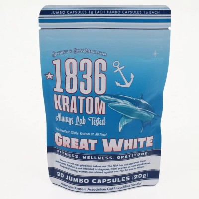 1836 Kratom 20 Jumboo Caps Great White