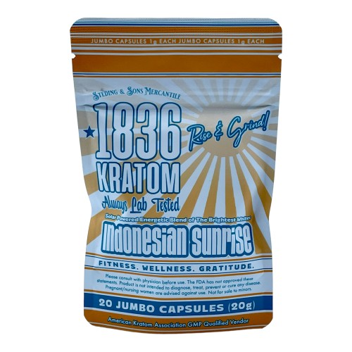 1836 Kratom 20 Jumboo Caps Indonesia Sunrise