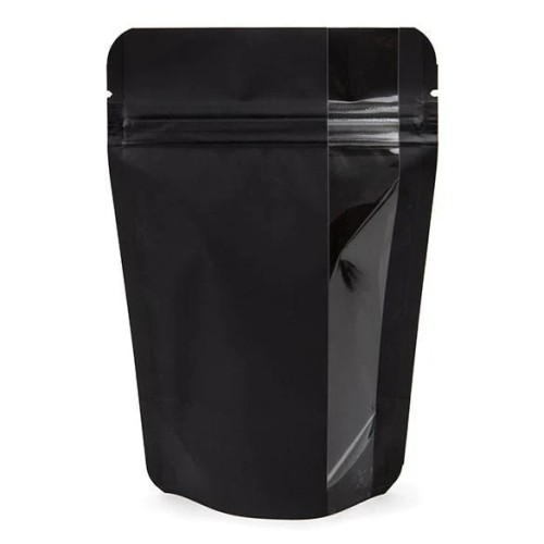 1oz-All Black Mylar Zipper Bags 50CT
