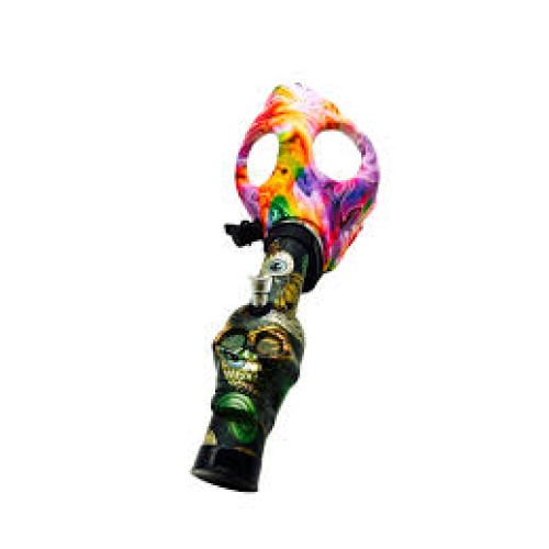 Gas Mask Character W/Arcylic Pipe Mixed Colors