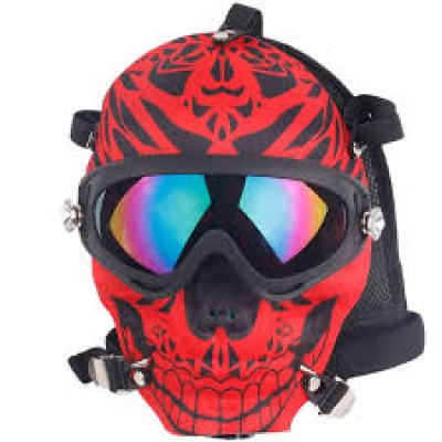 Gas Mask Character W/Arcylic Tube Googles Red Black